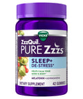 Zzzquil Pure Zzzs De-Stress Melatonin Sleep Aid Gummies Helps Calm Your Mind And Body Ashwagandha For Stress Support Sleep Aids For Adults 1 Mg Per Gummy 42 Count