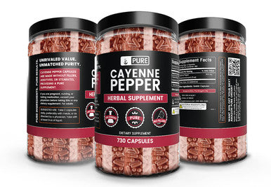 PURE ORIGINAL INGREDIENTS Cayenne Pepper, Ceylon Cinnamon, Turmeric Curcumin Bundle (730 Capsules)