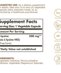 Solgar L-Lysine 500 Mg - 100 Vegetable Capsules - Skin & Tissue Support - Non-Gmo Vegan Kosher Gluten Free - 100 Servings