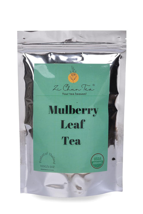 Zi Chun Tea | Organic White Mulberry Leaf Tea Morus alba | Premium Loose Leaf Herbal Tea, Whole Mulberry Leaves, Naturally Caffeine-Free, Herb Hoja de Morera Ã¢â‚¬â€œ 3.5 oz