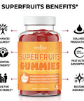 SuperFruits Gummies by NEW AGE - Helps Improves Collagen for Hair, Skin, Nails & Wrinkles - Vegan Collagen Vitamin Gummy - Pack with Vitamins and Nutrients - Non-GMO, Gluten-Free - 120 Count - 2 Pack