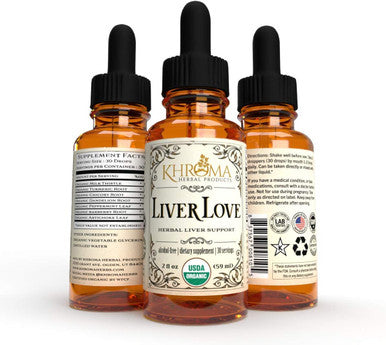 Khroma Herbal Products Liver Love - Organic Liver Support - 2 oz Liquid Dietary Supplement - Alcohol