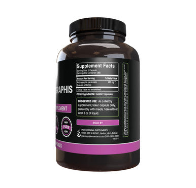 PURE ORIGINAL INGREDIENTS Andrographis Paniculata, (365 Capsules) Always Pure, No Additives Or Fillers, Lab Verified