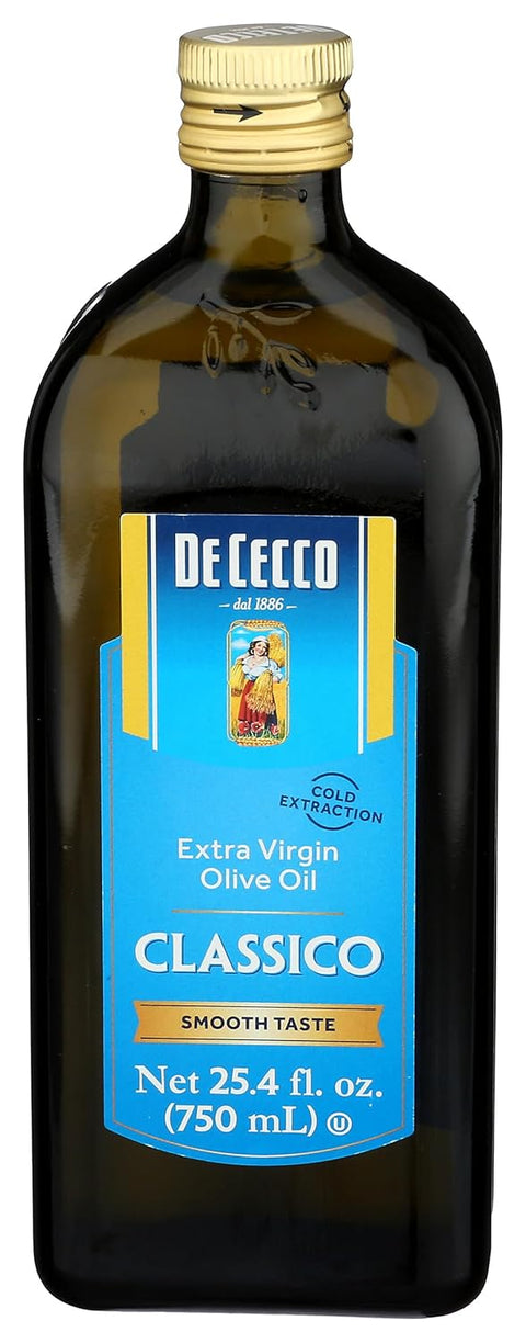 De Cecco Extra Virgin Olive Oil, Classico, Cold Extraction, Great for Cooking & Smooth Taste, 101.4 Fl Oz