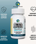 Amazing Herbs Black Seed Fenuzume Bronc-Care, Vegetarian Capsules - Gluten-Free, Non-Gmo, Vegan, Enhances Immune Response, Improves Allergic Conditions & General Well-Being - 60 Count