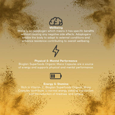 Bioglan Superfoods Organic Maca, high in Vitamin C | Energy & Stamina | Fatigue & Tiredness - 60 Capsules