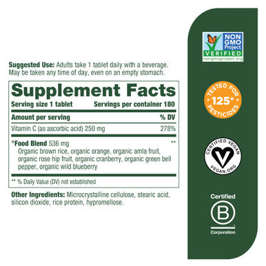 MegaFood Complex C Immune Support A Daily Dose Of Vitamin C Delivered With Real Food Vegan Non Gmo Gluten Free Made Without 9 Food Allergens 180 Tablets