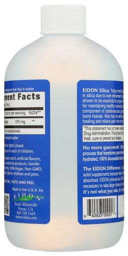 Eidon Liquid Silica Mineral Concentrate - Silica Supplement for Hair, Skin, and Nails, Supplement Drops to Support Collagen Production & Hair Loss for Women & Men, Helps Manage Calcium - 18 oz