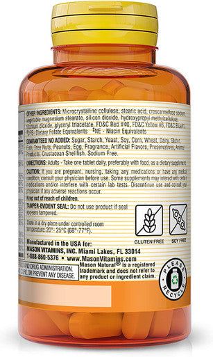 Mason Natural Stress B-Complex with Antioxidants + Zinc - Healthy Energy Metabolism, Improved Immune Health, Dual Action Formula, 60 Tablets (Pack of 3)