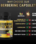 Berberine HCl Supplement 1200mg with Ceylon Cinnamon Bitter Melon Gymnema Sylvestre Extract Supports Immune System