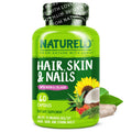 Naturelo Hair Skin And Nails Vitamins - 5000 Mcg Biotin Collagen Natural Vitamin E - Supplement For Healthy Skin Hair Growth For Women And Men 60 Capsules