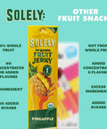 SOLELY - Organic Pineapple Fruit Jerky - 1 Individually Wrapped Strip - Fruit Leather Made from Dried Fruit - Healthy Snacks for Adults & Kids - Non GMO, Vegan Snacks - 0.8oz (23g)