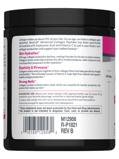NeoCell Super Collagen Plus With Vitamin C and Hyaluronic Acid For Skin Hydration and Healthy Skin Hair and Nails Support Unflavored Collagen Powder 6.9 Ounce