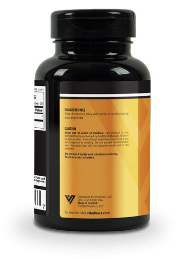 VitaDirect DAspartic Acid DAA Pills Supplement for Men 750 mg 120 Vegetarian Capsules