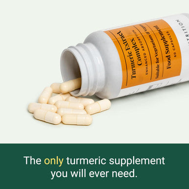 Hey Nutrition Turmeric Extract Complex - Vitamin D3 & C Black Pepper Extract - Support Muscle & Joint Relief - Maximum Potency & Enhanced Absorption - UK Manufactured - 60 Vegan Capsules