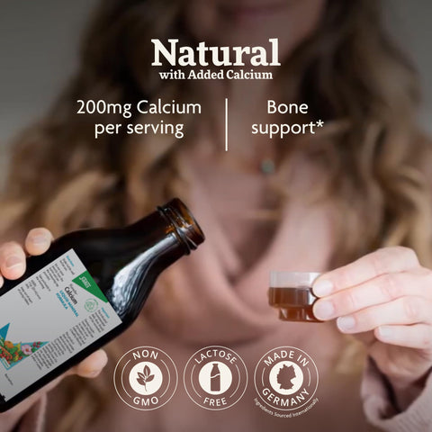 Floradix Calcium Liquid Supplement - Supports Strong Bones & Teeth - Calcium Gluconate & Lactate - Gentle To Digest & Easily Absorbed - Vegan Non-Gmo 8.5 Fl Oz