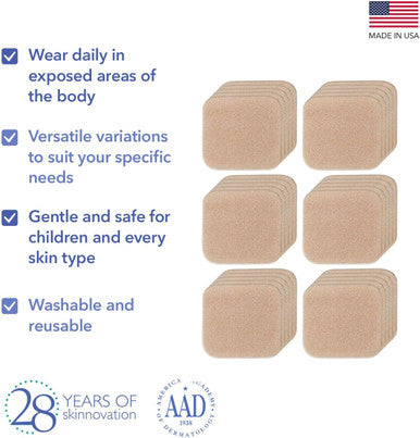 Biodermis Epi-Derm Epi-Tabs, Scar Patches For Old & Scars, Easily Cut To Size 30 Squares, Thinner & More Comfortable, Premium Grade Silicone Scar Tape, 1.25 X 1.25 In - 5 Pack, Natural