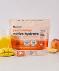NativePath Native Hydrate Stick Packs Sugar Free Electrolytes Powder with BCAAs Peach Mango Hydration Keto & Paleo Friendly 30 Servings
