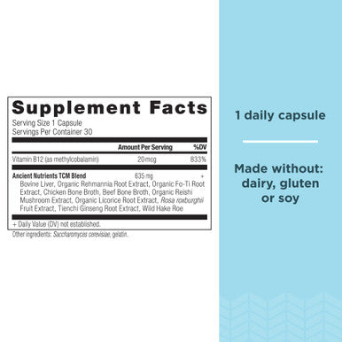 Ancient Nutrition Nutrients Vitamin B-12 30 Capsules