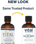 Vital Nutrients - Ultra Pure Fish Oil 2600 (Pharmaceutical Grade) - Hi-Potency Deep Sea Liquid Fish Oil Cardiovascular Support Natural Lemon Flavor - 8 Fl Oz per Bottle