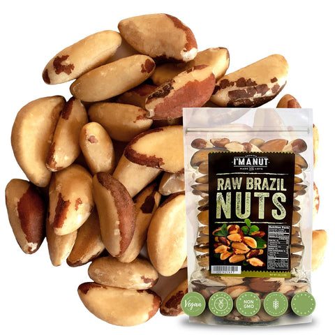 Premium Wild Harvested Raw Brazil Nuts, 1 lb (16oz) ÃƒÂ¢Ã¢â€šÂ¬Ã¢â‚¬Å“ High Selenium, Batch Tested Peanut & Gluten Free, Non-GMO, Kosher, Resealable Bag