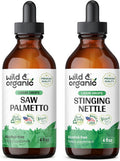 Wild & Organic Saw Palmetto Tincture 4 Fl Oz & Stinging Nettle Root Tincture 4 Fl Oz
