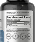 Magnesium 250mg | 200 Coated Caplets | As Magnesium Oxide | Vegetarian, Non-GMO, and Gluten Free Supplement | by Horbaach