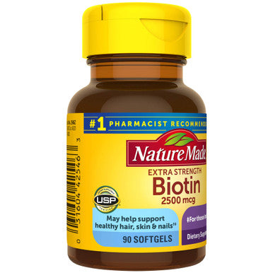 Nature Made Biotin 2500 Mcg Softgels 90 Ct Support Healthy Hair Skin Nails