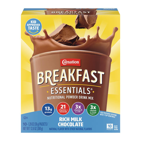 Carnation Breakfast Essentials Powder Drink Mix, Vanilla, 1.26 Oz Packets | Classic French Vanilla