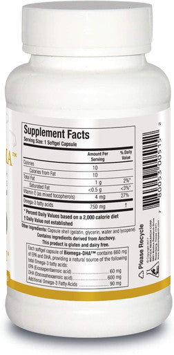 Biotics Research Biomega DHA Fish Oil 600 mg DHA Supports Learning and Memory Fetal Brain Vitamins 90 Softgels