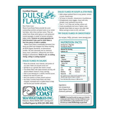 Maine Coast Sea Vegetables Dulse Flakes 4 oz Bag Wild Atlantic Organic
