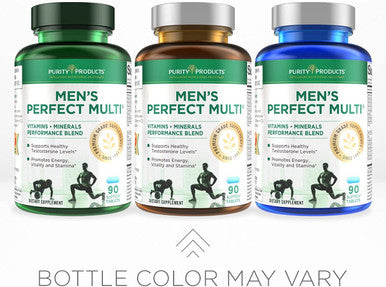 Mens Perfect Multi from Purity Products Vitamins Minerals and Phytonutrients Supports Healthy Testosterone Levels and Promotes Energy Vitality and Stamina Easy to Swallow 90 Tablets