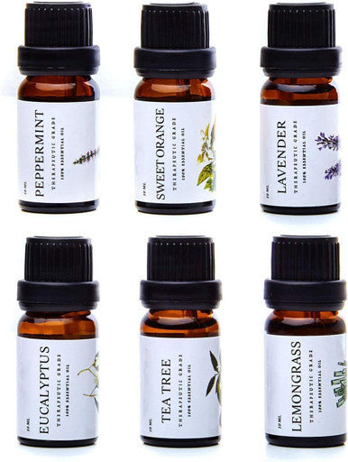 Essential Oils by Pure Essentials 100% Pure Therapeutic Grade Oils kit- Top 6 Aromatherapy Oils Gift Set-6 Pack, 10ML(Eucalyptus, Lavender, Lemon Grass, Orange, Peppermint, Tea Tree)