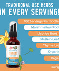 Maryruth's Usda Organic Throat Spray With Mullein Leaf 100 Servings 1 Fl Oz