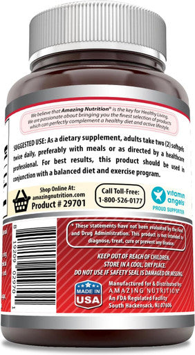 Amazing Nutrition Formulas CLA (Conjugated Linoleic Acid) Supplement | 3000 Mg Per Serving | 240 Softgels | Non-GMO | Gluten | Made in USA