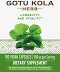 Nature'S Way Premium Herbal Gotu Kola Herb 950 Mg Per Serving 180 Vcaps