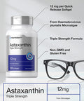 Astaxanthin 12mg | 120 Softgels | Triple Strength | Non-GMO & Gluten Free | by Horbaach