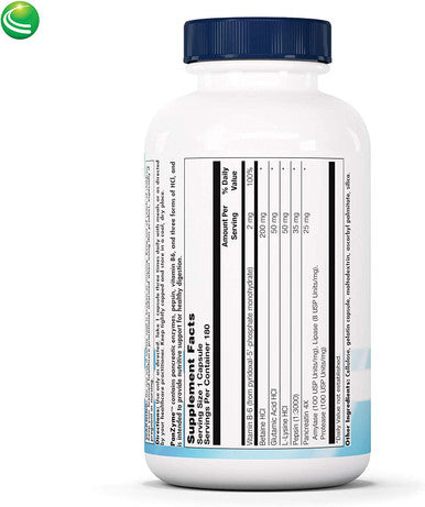 Nutra BioGenesis - PanZyme - B Vitamins, Betanine HCl, and Pancreatin as Digestive Enzymes for Digestive Health - 180 Capsules