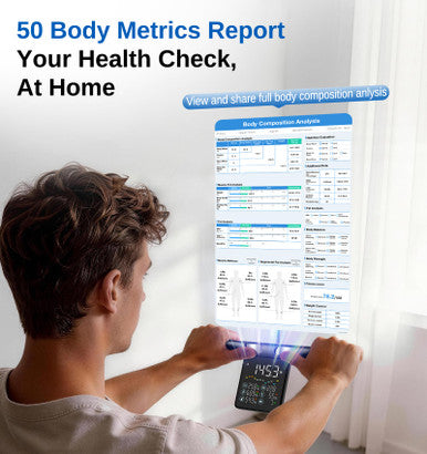 Ge Smart Scale For Body Weight 8-Electrode Body Pod Fat Monitor With Full Body Composition Analysis Bluetooth App Sync Large Handle Display 400Lb Capacity Bathroom Scale For Home & Gym Black