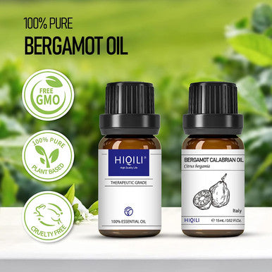 HIQILI Bergamot Essential Oil,Pure Natural Bergamot Oil for Skin Hair Diffuser Massage -15ml