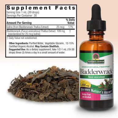 Nature'S Answer Bladderwrack Thallus with Organic Alcohol 2-Fluid Ounces | Natural Immune Booster | Supports Digestion | Promotes a Healthy Thyroid