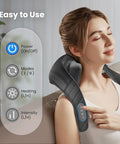 Comfier Cordless Neck Massager With Heat, 4D Kneading Neck And Shoulder Massager Deep Tissue, Shiatsu Neck Back Massager Pillow, 2 Heating Levels, Christmas Gifts For Mom Dad