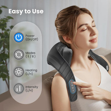 Comfier Cordless Neck Massager With Heat, 4D Kneading Neck And Shoulder Massager Deep Tissue, Shiatsu Neck Back Massager Pillow, 2 Heating Levels, Christmas Gifts For Mom Dad