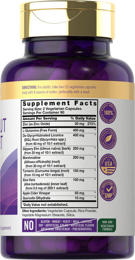 Happy Gut Support | 180 Capsules | Vegetarian, Non-Gmo, Gluten Free | By Carlyle