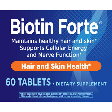 Nature'S Way Biotin Forte, Supports Healthy Hair And Skin*, Energy And Nerve Function*, 60 Tablets