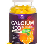 Nature'S Nutrition Sugar Calcium Gummy Bites Plus 400 IU Vitamin D3 Bone Health & Immune Support Supports Bone Strength - Chewable Calcium Nutrition Supplement Non-GMO Orange Flavor Chews - 60 Gummies