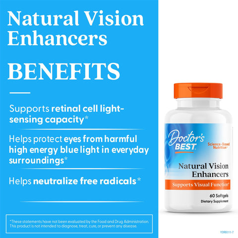 Doctor'S Best Natural Vision Enhancers For Men & Women - Lutein And Zeaxanthin Supplement With Fish Oil Eye Health Support Supplement For Adults Protects Eyes From Blue Light Non Gmo 60 Softgels