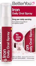 BetterYou Oral Spray Iron Supplement, 1.25mg Strength per Single Spray, 0.85 Fl Ounce (192 sprays), Baked Apple