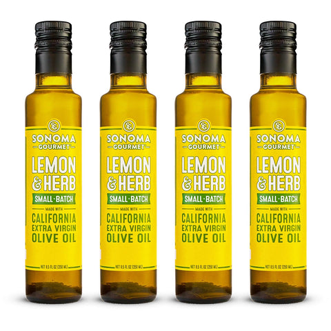 Sonoma Gourmet: Garlic & Herbs Flavored Olive Oil | 100% California Extra Virgin Olive Oil | 8.5 FL OZ (Pack of 2)