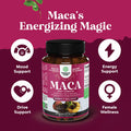 Natures Craft Organic Maca Root Capsules for Women - Potent Herbal Supplement with Female Enhancing Blend of Red Yellow & Black Maca Root - Non-GMO Vegan and Gluten- with No Artificial Colors - 60ct